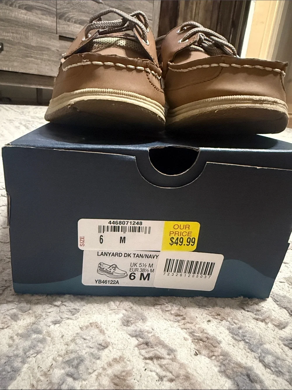 Sperry Kids Tan Leather Moccasin Boat Shoes